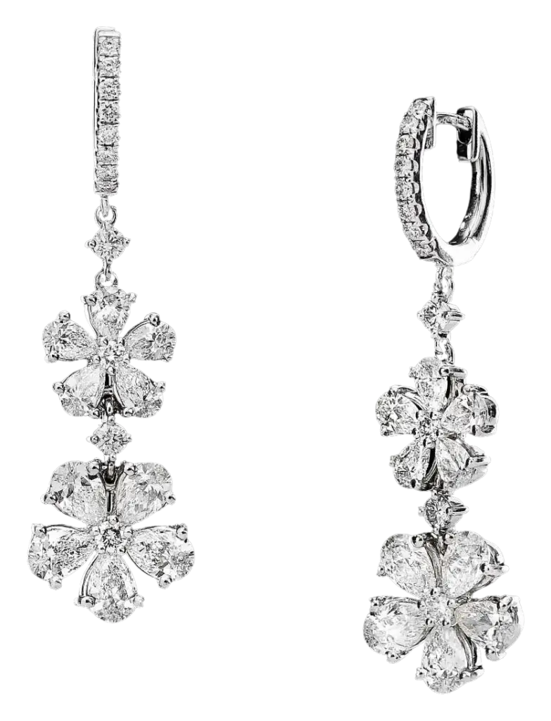 Bloom Alone diamond flower drop earrings